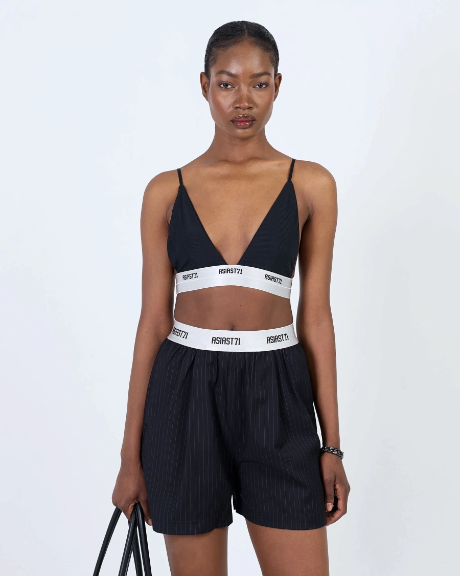 Шорты в полоску CL71 ASIA ST 71, цвет: Черный, Ast71.CL-rib-shorts-crop-bl купить онлайн
