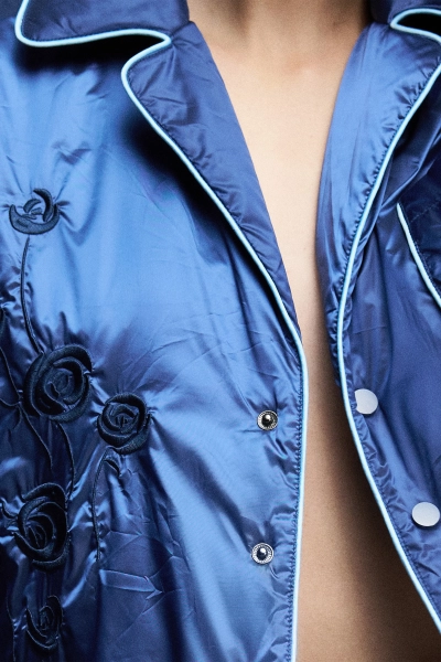 Утепленная рубашка с вышивкой WALK OF SHAME, цвет: синий, PC006/FW2526 купить онлайн