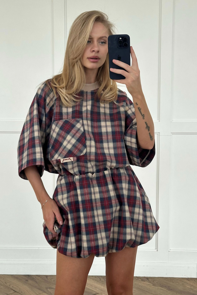 Юбка-баллон в клетку Label .B, цвет: сине-красный, Sk.19.3.7033/4BL/R купить онлайн