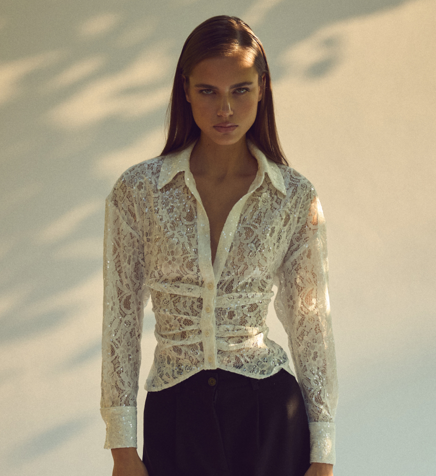 Блуза MIRROR LACE Trimpol, цвет: молочный, 00-00000214 купить онлайн