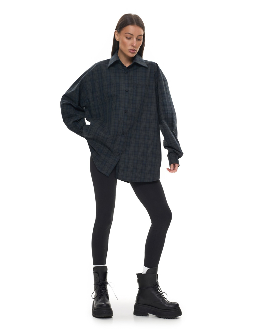 Рубашка в клетку Suborbia, цвет: зеленый, 006230 купить онлайн