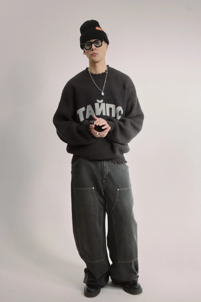 Джинсы Vintage Wide Jeans types, цвет: серый, 00-00003242 купить онлайн