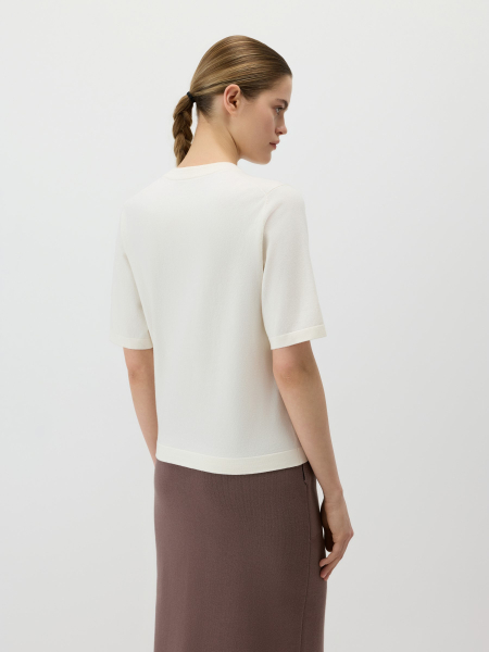 Джемпер из хлопка Conso, цвет: белый, KJS 260705 - молочный купить онлайн