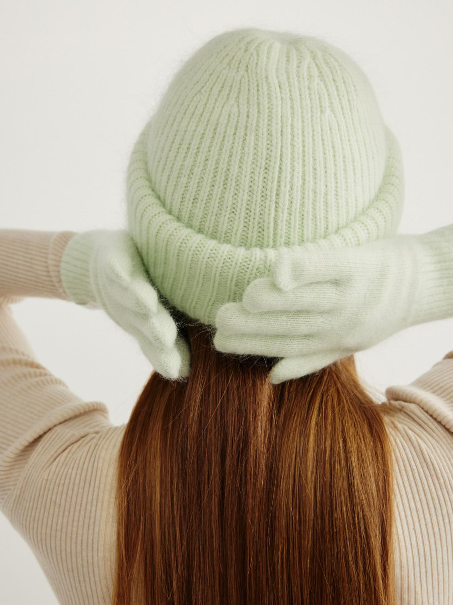 Перчатки из ангоры Chaika, цвет: светло-зеленый PR-6 купить онлайн