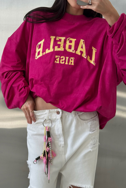 Свитшот с защипами тонкий Label .B, цвет: фуксия, Tp.02.5.70\2F купить онлайн