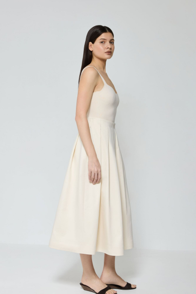 Юбка в складку из костюмной ткани AROUND, цвет: молочный, 2725_25CPE01 купить онлайн