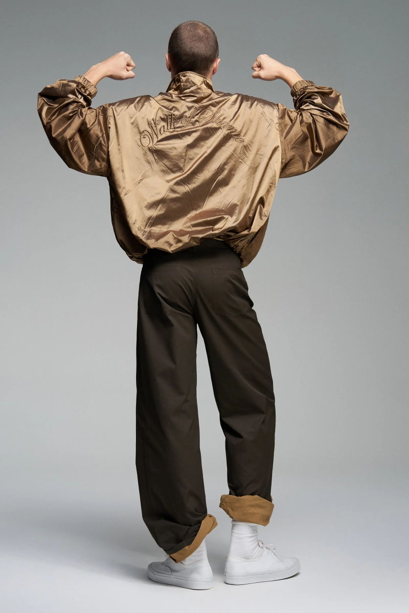 Бомбер из нейлона с вышивкой WALK OF SHAME, цвет: коричневый, MC026/FW2526 купить онлайн