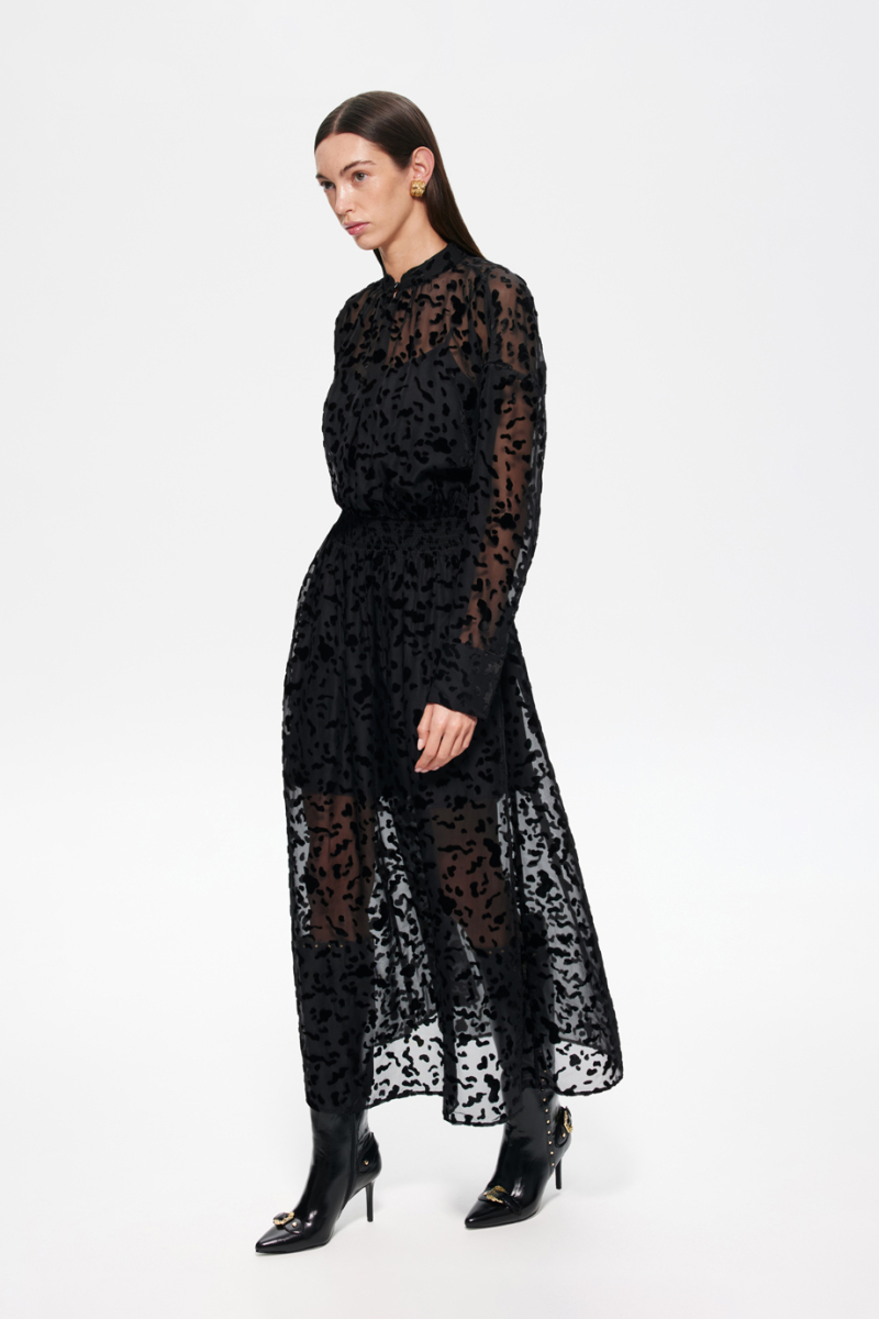 Платье из деворе с поясом-резинкой DREAMS BY ALENA AKHMADULLINA, цвет: Черный, 225102070204373/803000 купить онлайн