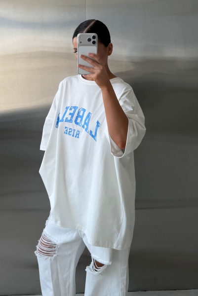 Футболка объемная Label .B, цвет: белый,  купить онлайн