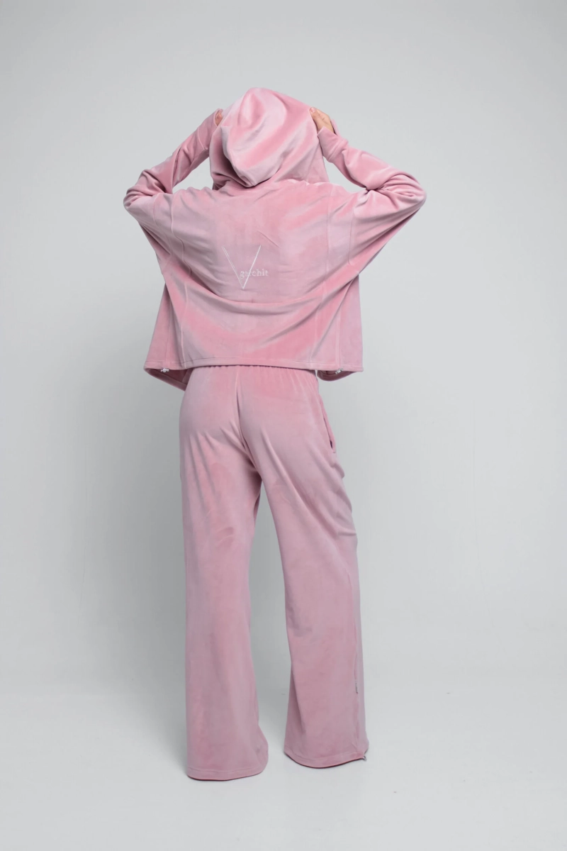 Бомбер Velour с капюшоном