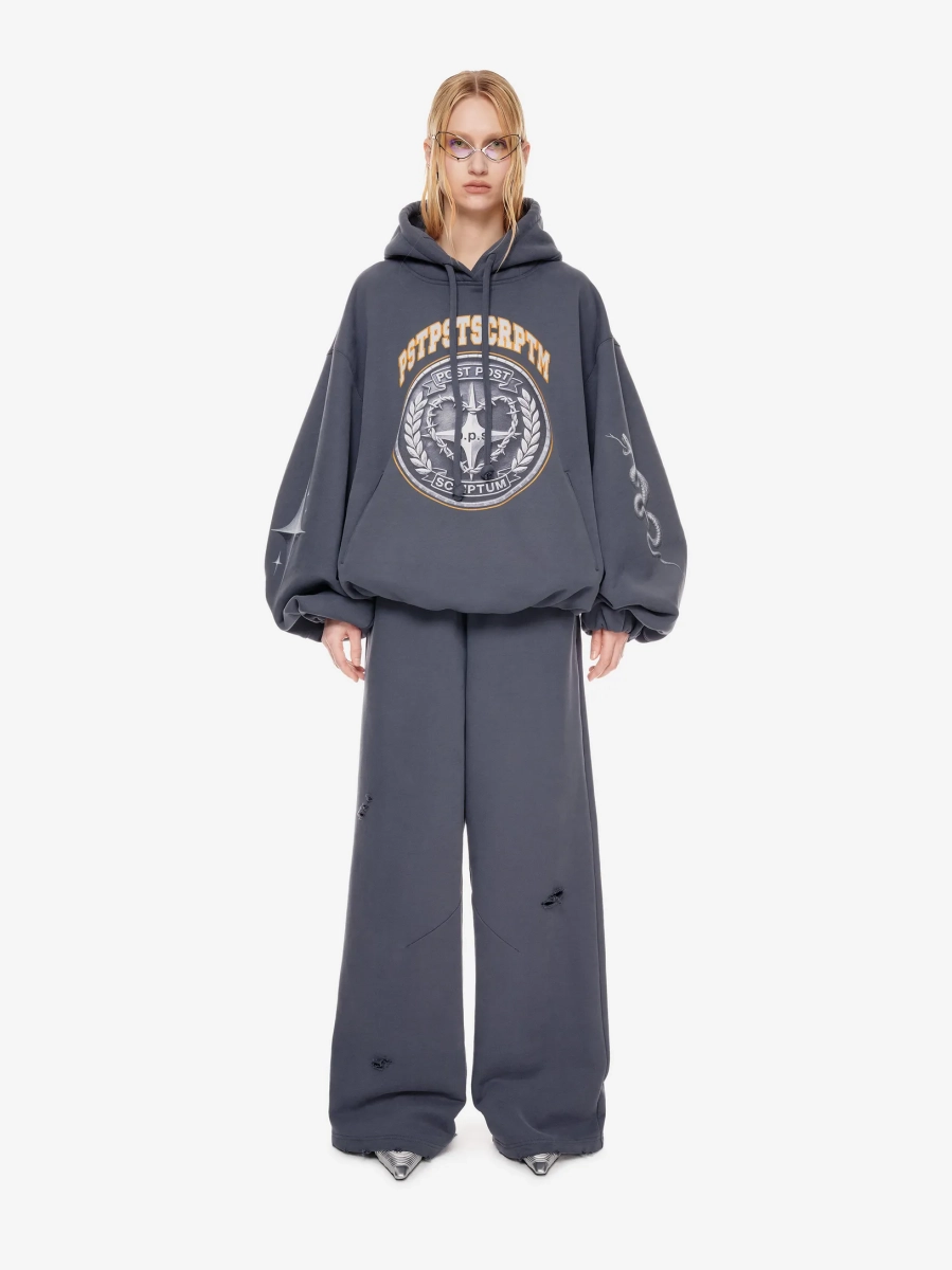 Худи с принтом POST POST SCRIPTUM, цвет: серый,  купить онлайн