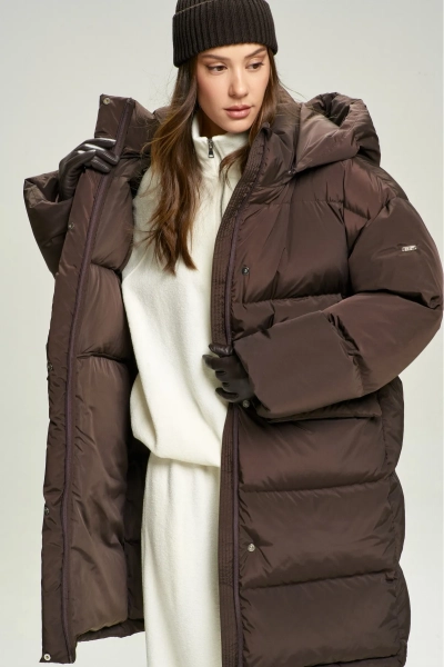 Пуховик удлиненный Brown Erist store, цвет: коричневый, НФ-00002830 купить онлайн
