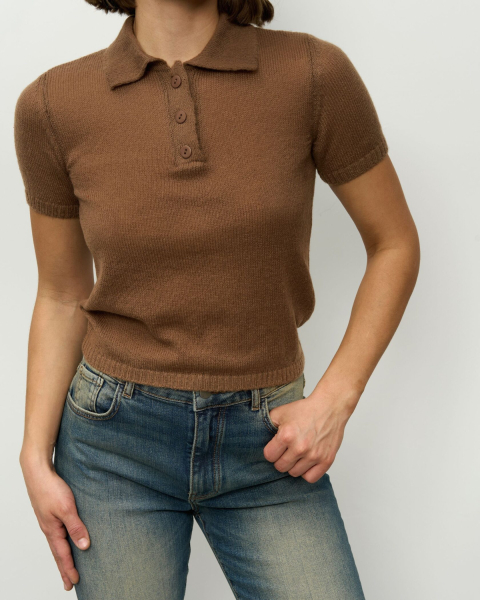 Вязаное поло YONSRU, цвет: шоколад, 832 купить онлайн