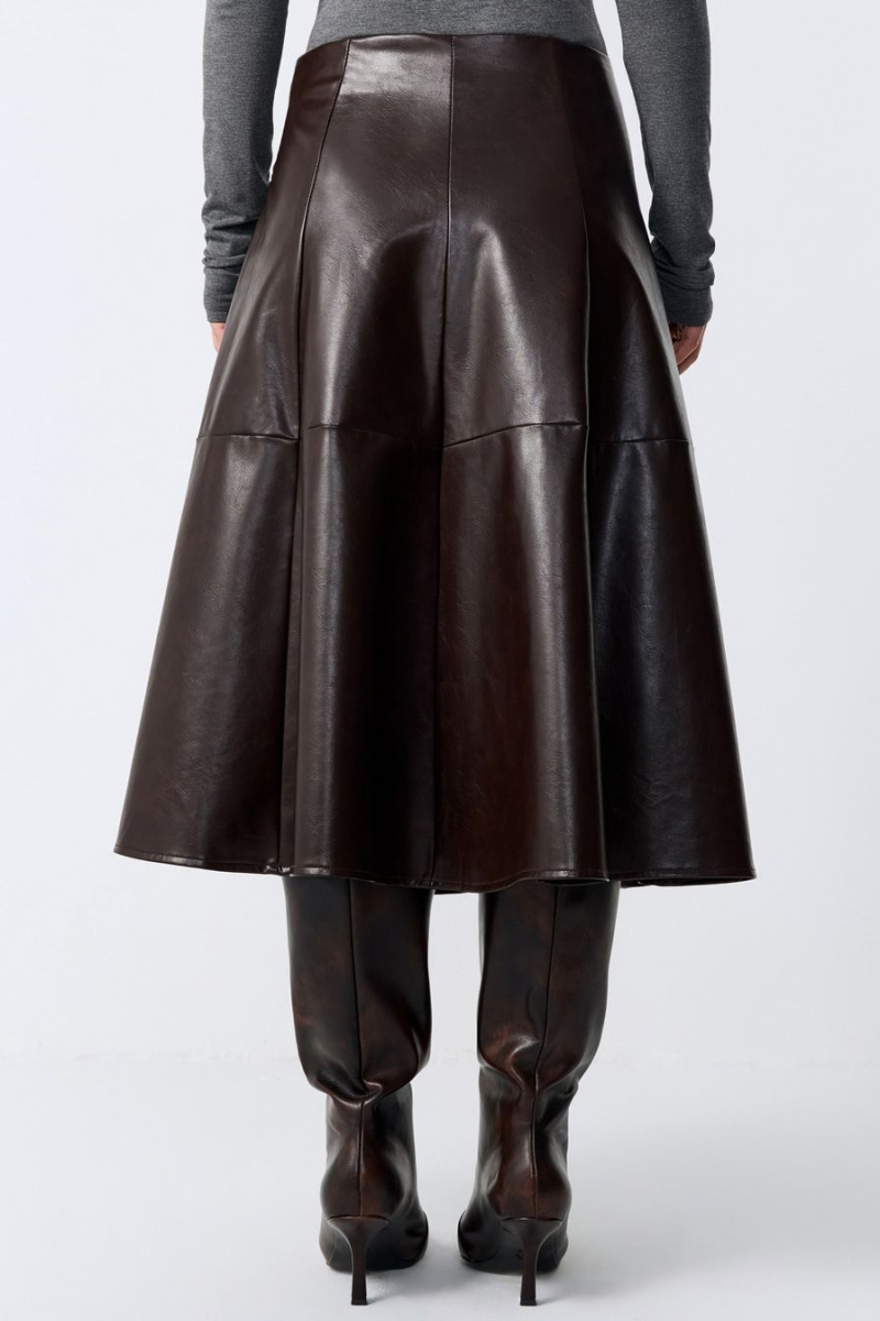 Юбка из экокожи TOPTOP, цвет: коричневый, TT.071.16318.700 купить онлайн