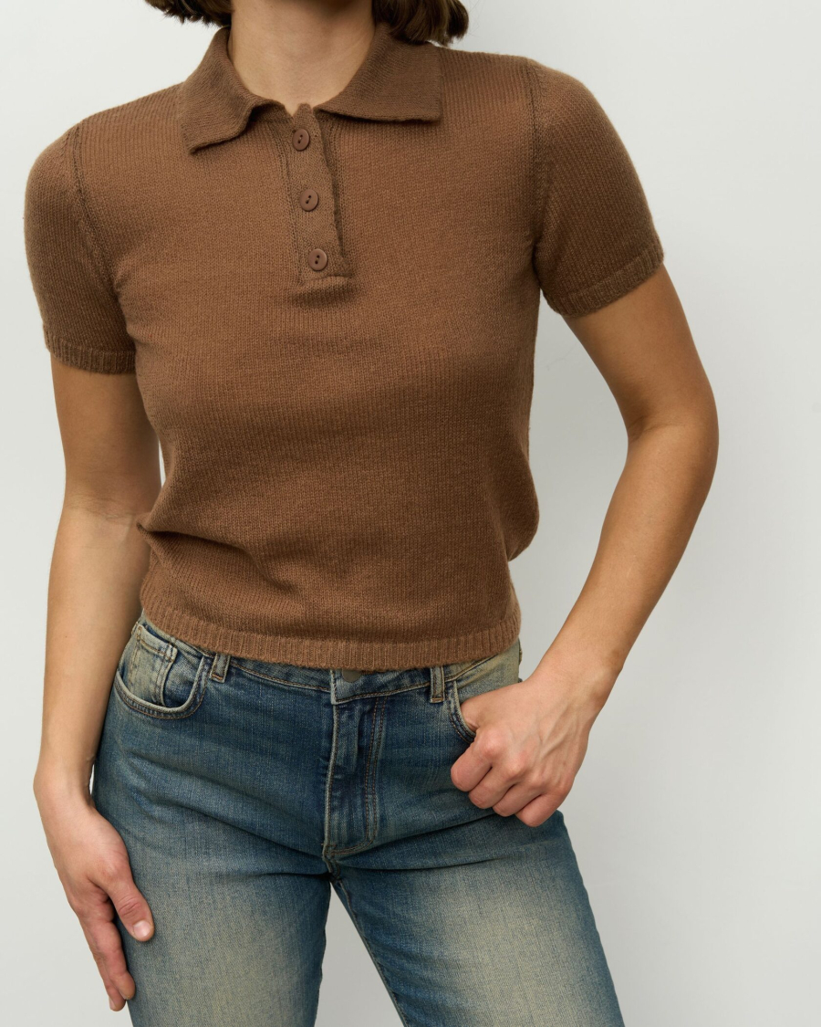 Вязаное поло YONSRU, цвет: шоколад, 832 купить онлайн