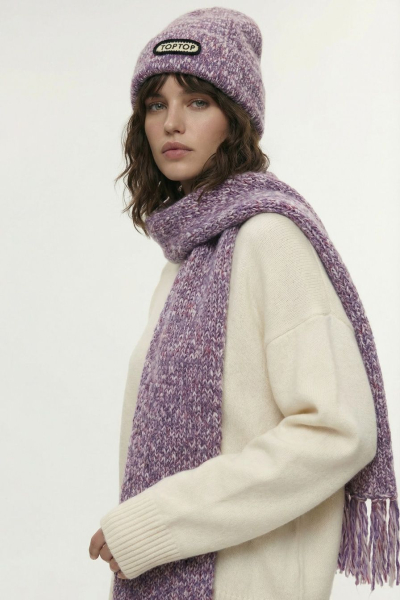 Шапка из переработанного полиэстера TOPTOP, цвет: розовый с принтом TT.601.18516.301 купить онлайн