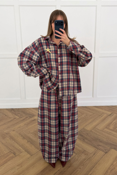 Брюки «бананы» в клетку Label .B, цвет: сине-красный, Pt.11.3.41/2BL/R купить онлайн