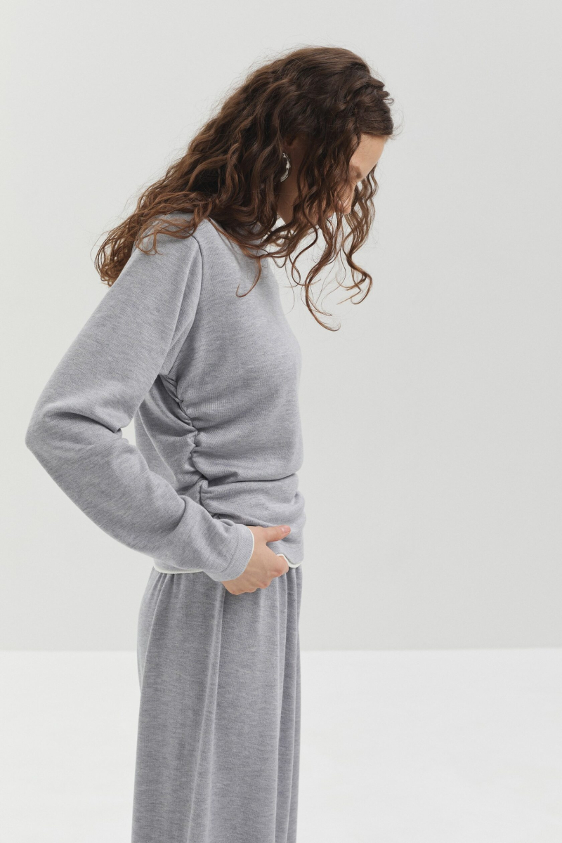 Лонгслив из трикотажа marte, цвет: серый,  купить онлайн