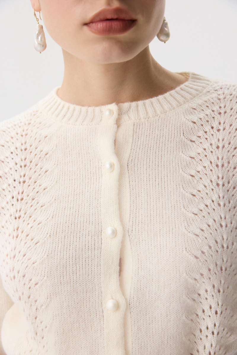 Кардиган с декоративным узором Charmstore, цвет: молочный, 305-43685-111 купить онлайн