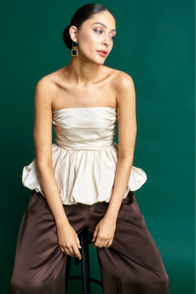 Топ-корсет с баской Ivory