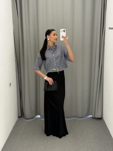 Укороченная рубашка MUSE ME, цвет: синий, BL022 купить онлайн