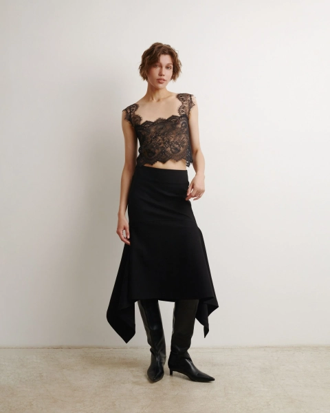 Юбка асимметричная BLACK Anmuse, цвет: Черный, SK24S73-BLC-2 купить онлайн