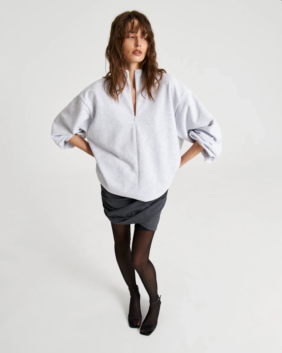 Свитшот баллон на кулиске LIGHT/GRAY Anmuse, цвет: Светло-серый,  купить онлайн