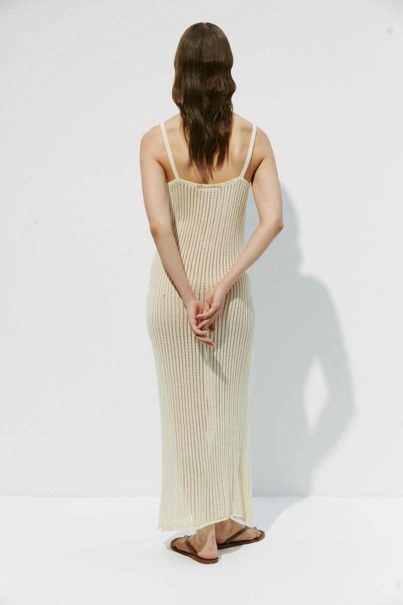 Платье вязаное ажурное Charmstore, цвет: кремовый, 3230-3124-1001 купить онлайн