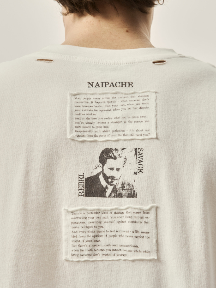 Футболка с винтажным принтом NAIPACHE, цвет: белый, 2611003000 купить онлайн