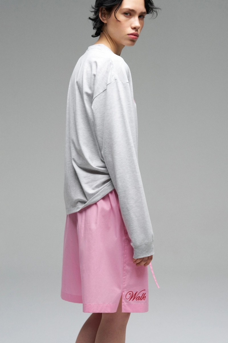 Лонгслив с вышивкой WALK OF SHAME, цвет: серый, LS005.1/FW2526 купить онлайн