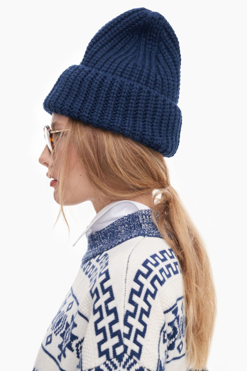 Шапка из смесовой шерсти мериноса TOPTOP, цвет: синий TT.601.15345.620 купить онлайн