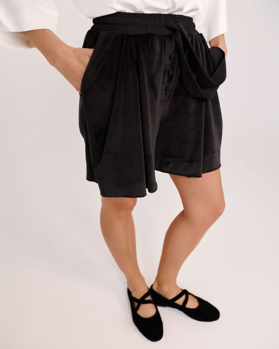 Шорты из бархата BLACK Anmuse, цвет: Черный, SH25W215-BLC купить онлайн