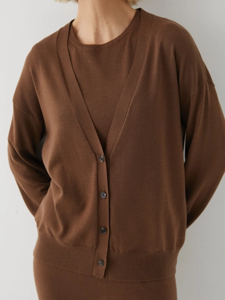 Объемный кардиган Marou, цвет: коричневый, Mar_26021402 купить онлайн