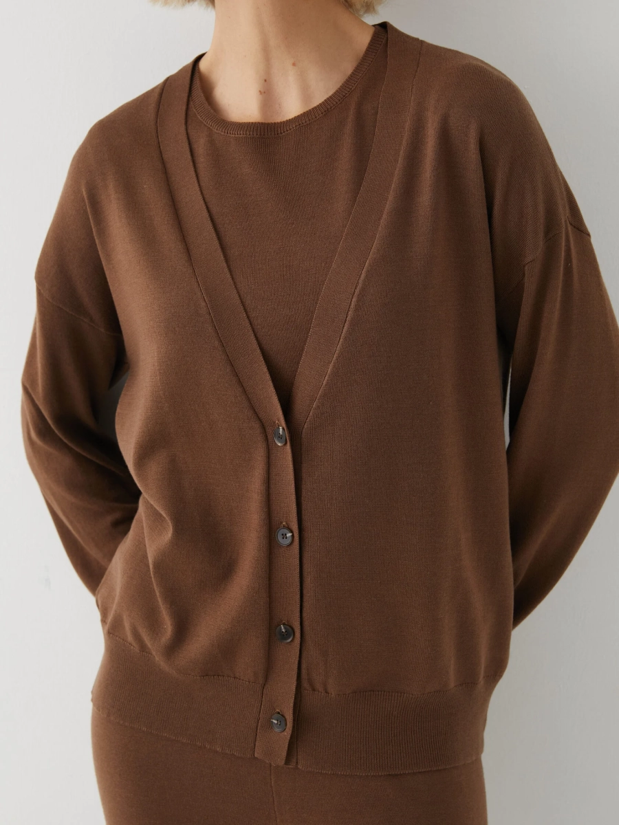 Объемный кардиган Marou, цвет: коричневый, Mar_26021402 купить онлайн