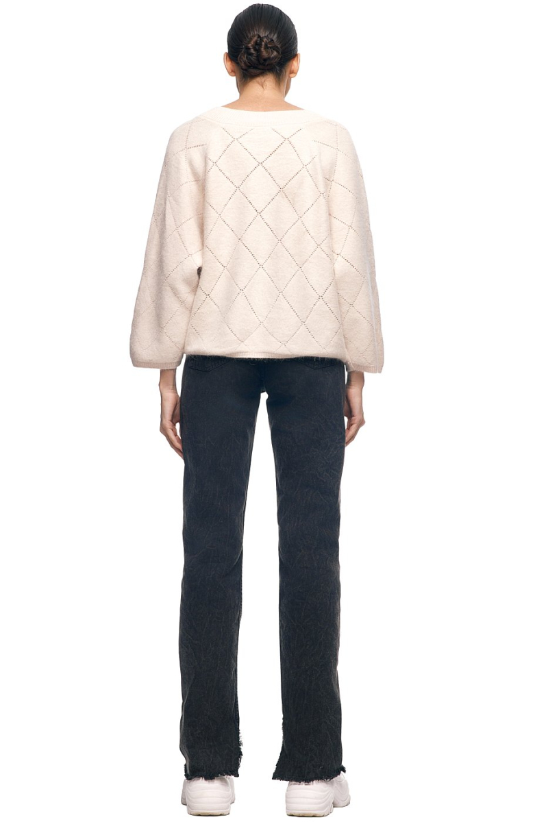 Джемпер ажурный SODAMODA, цвет: бежевый, 15912 купить онлайн