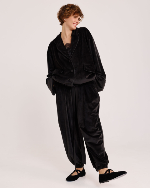 Жакет-бомбер из бархата BLACK Anmuse, цвет: Черный, JCK25W213-BLC купить онлайн