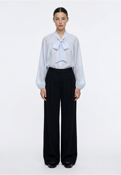 Брюки из костюмной ткани со складками REFERT, цвет: Черный, 09-3582/9-2511 купить онлайн