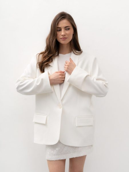 Пиджак оверсайз TRES, цвет: молочный, НФ-00000514 купить онлайн