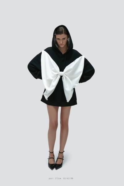 Худи с белым бантом Barbino Maison, цвет: black, 132 купить онлайн