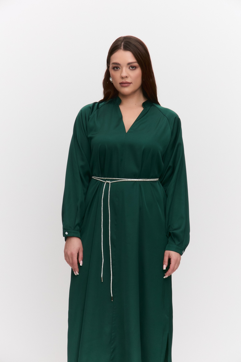 Платье-туника из атласа 4forms, цвет: зеленый, 65526 купить онлайн