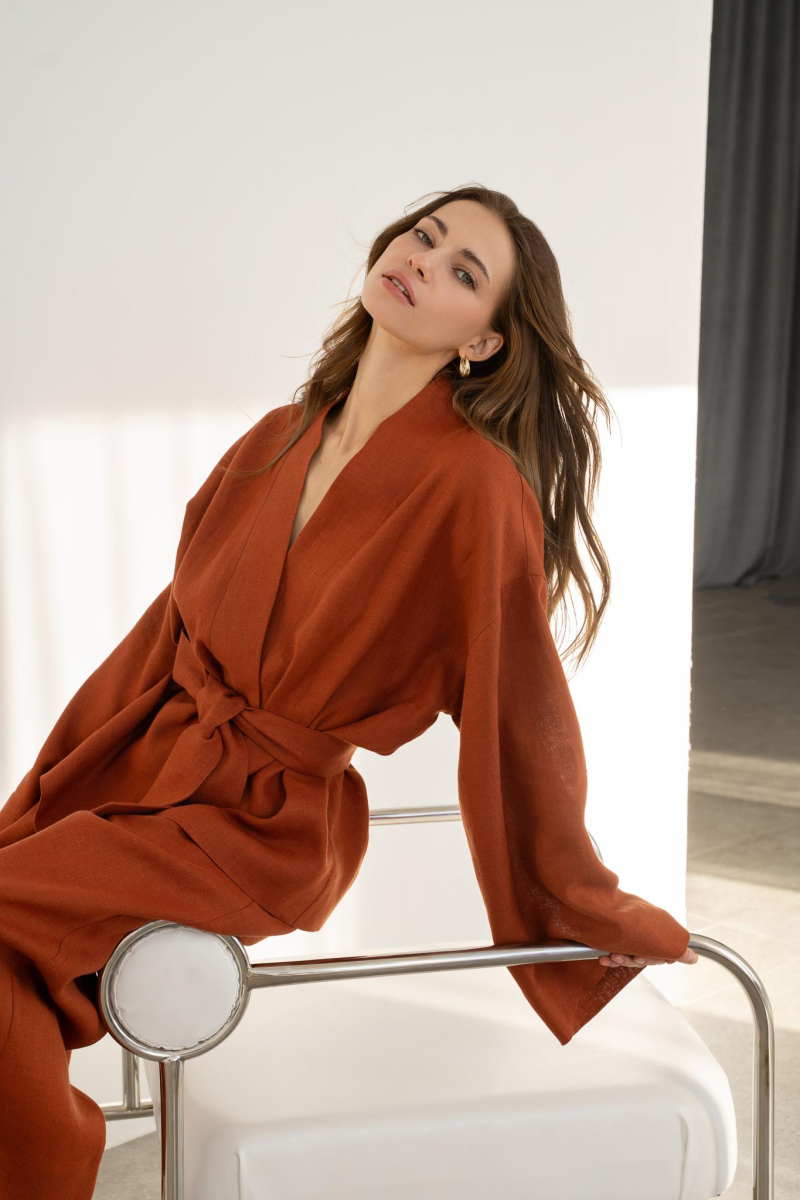 Костюм Annie Terracotta PURE LINEN, цвет: терракот  купить онлайн