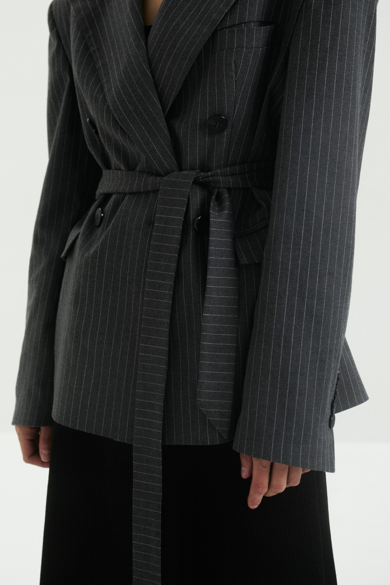 Пиджак с поясом marte, цвет: серый,  купить онлайн