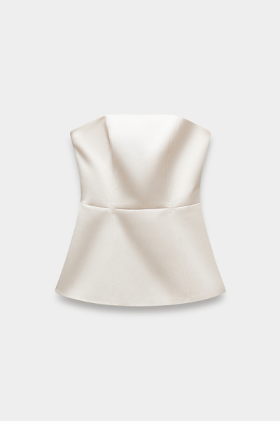 Топ корсетный с баской из сатина