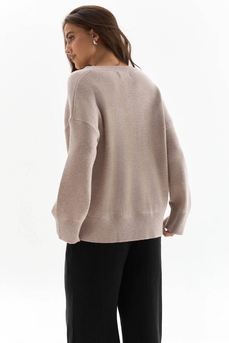 Свитер из шерсти и кашемира Ricoco, цвет: бежевый меланж, 5004/3 купить онлайн