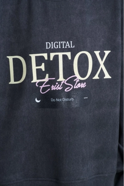 Свитшот DETOX Washed Graphite Erist store, цвет: темно-серый, НФ-00001601 купить онлайн