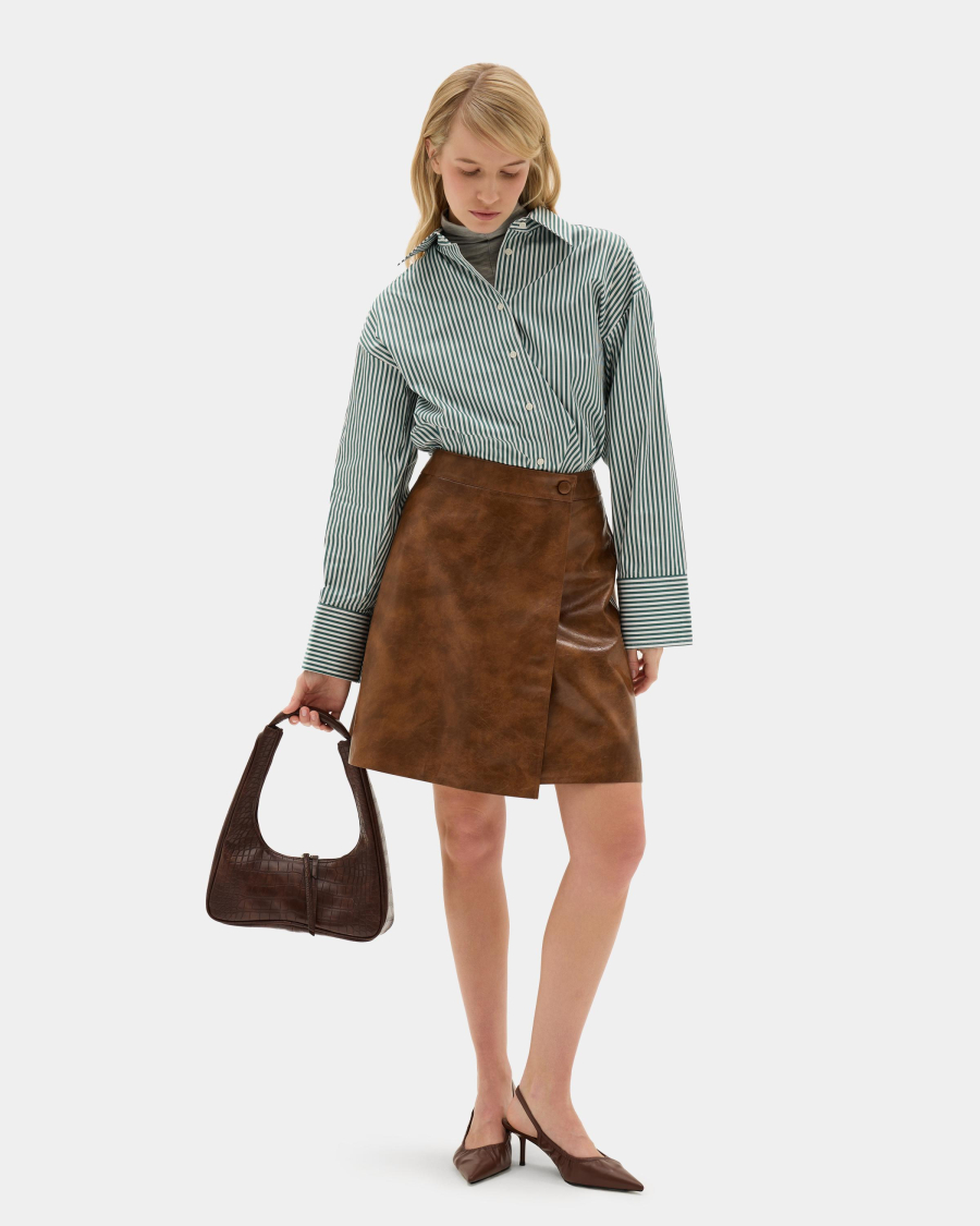 Сумка с фигурным дном Arny Praht, цвет: коричневый крокодил  купить онлайн