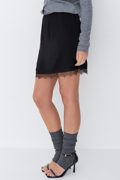 Юбка мини с кружевом Ricoco, цвет: Черный, 6043/3 купить онлайн