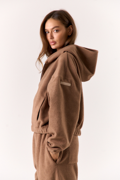 Худи zip curly ELASTIC, цвет: шоко,  со скидкой купить онлайн