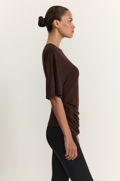 Футболка из смесовой вискозы TOPTOP, цвет: коричневый TT.027.18060.700.05288 |новая коллекция купить онлайн