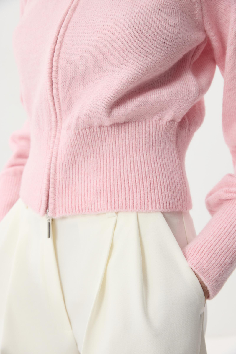 Кардиган на молнии с шерстью альпаки Charmstore, цвет: розовый,  купить онлайн